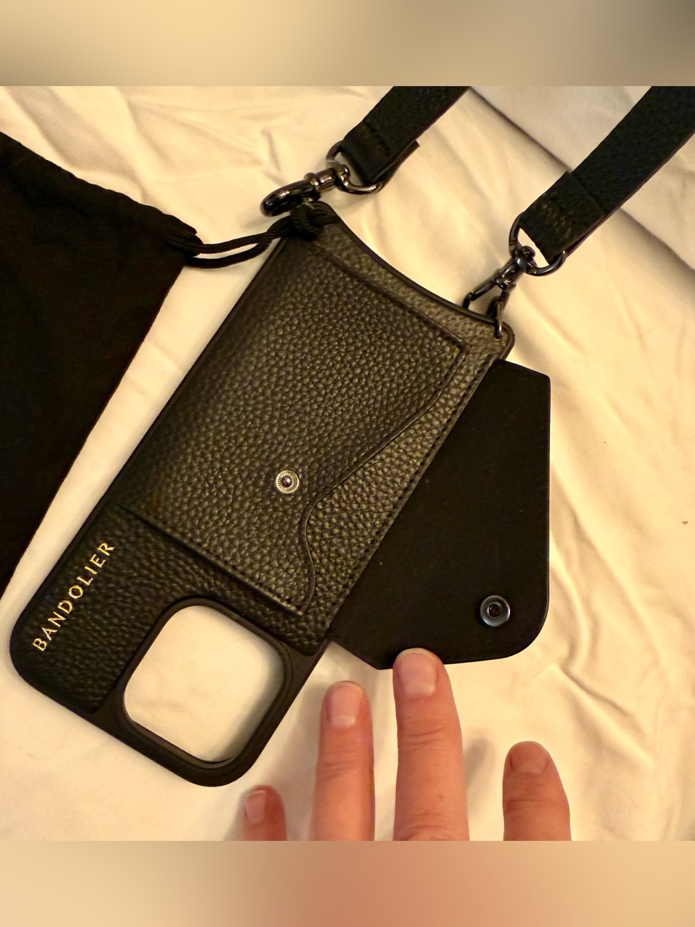 Never used! Bandolier iPhone16 Hailey Pebbled Leather Crossbody Case - Picture 3 of 5
